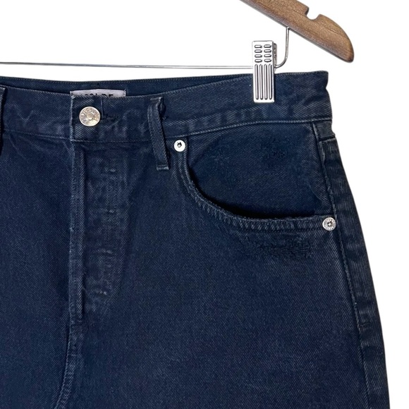 AGOLDE Quinn High Rise Black Denim Mini Skirt- Size 30 - Picture 4 of 11